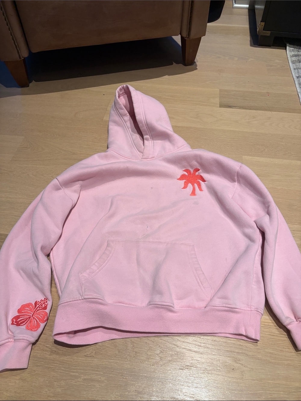 Pink Palm Puff Hoodie